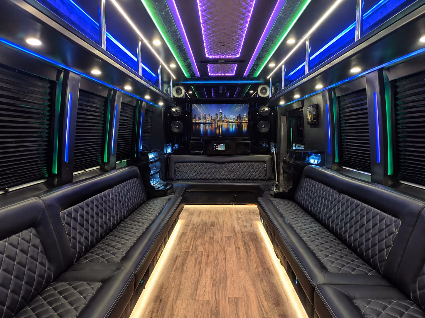 charlottesville 25 passenger party bus interior