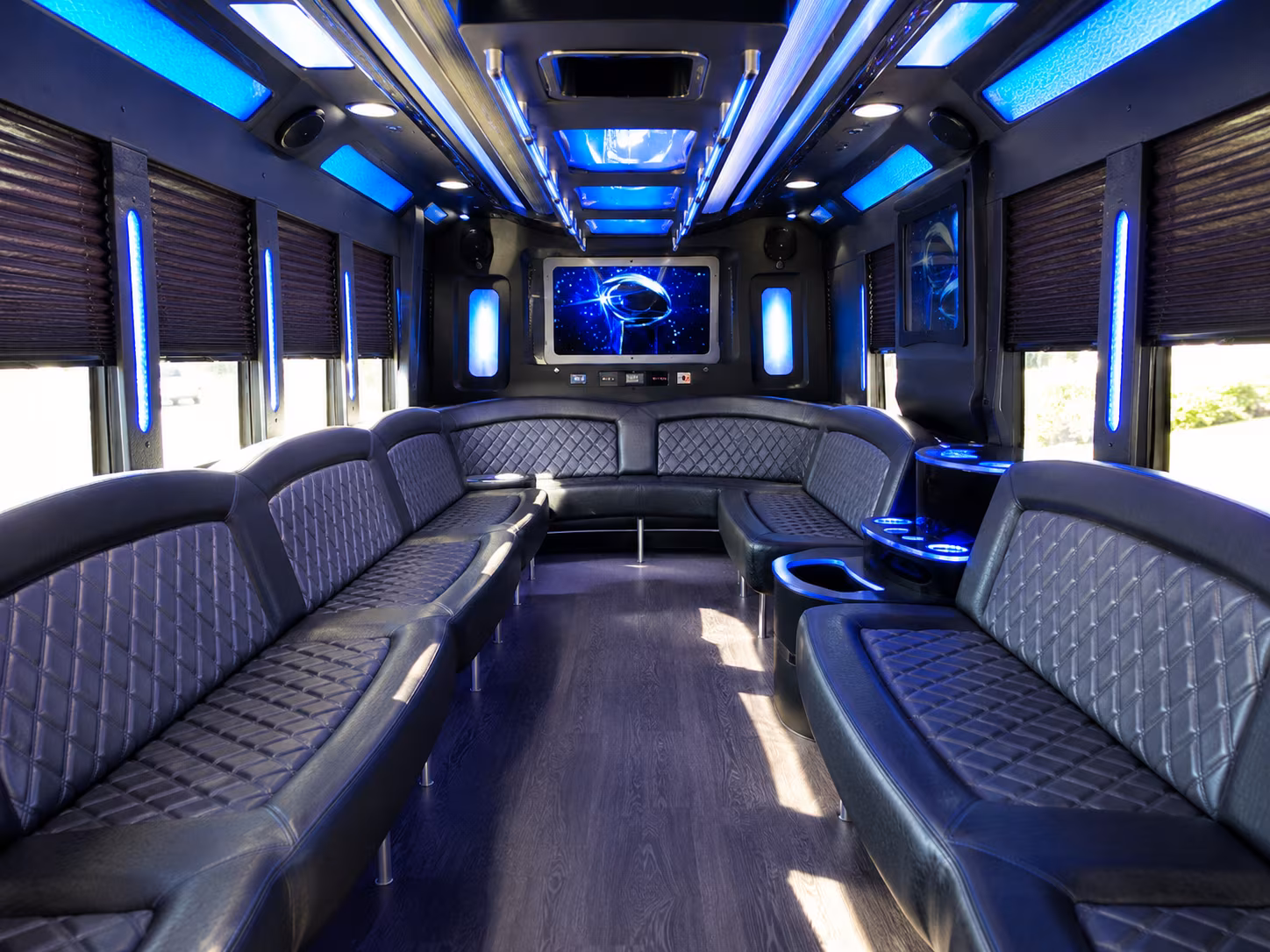 charlottesville 28 passenger party bus inside