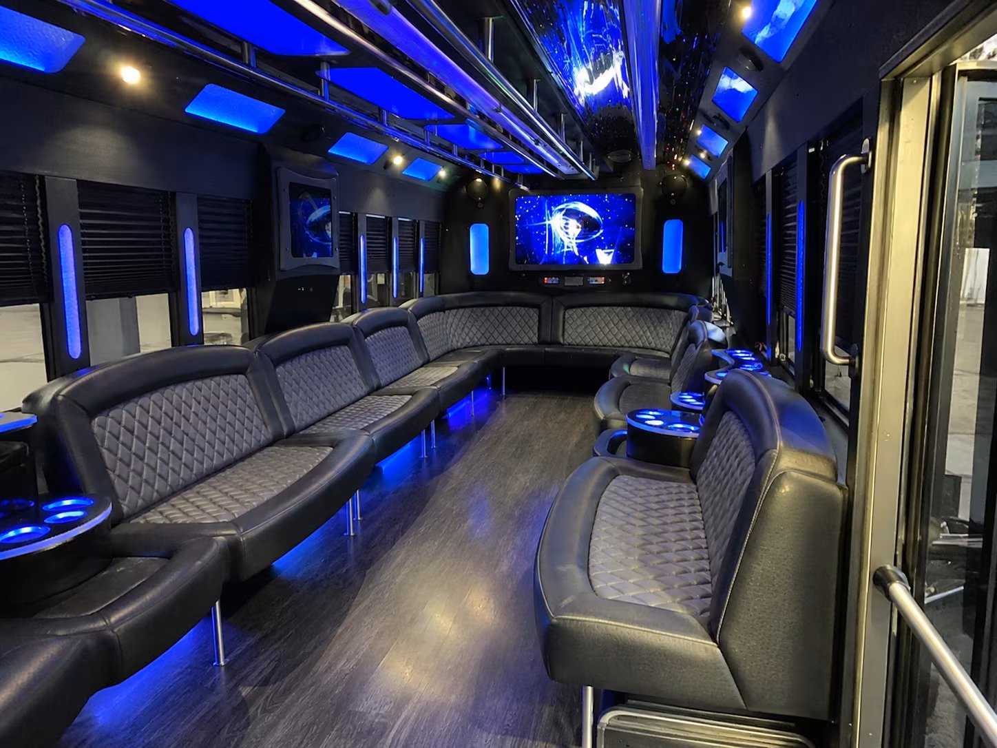 charlottesville 28 passenger party bus interior