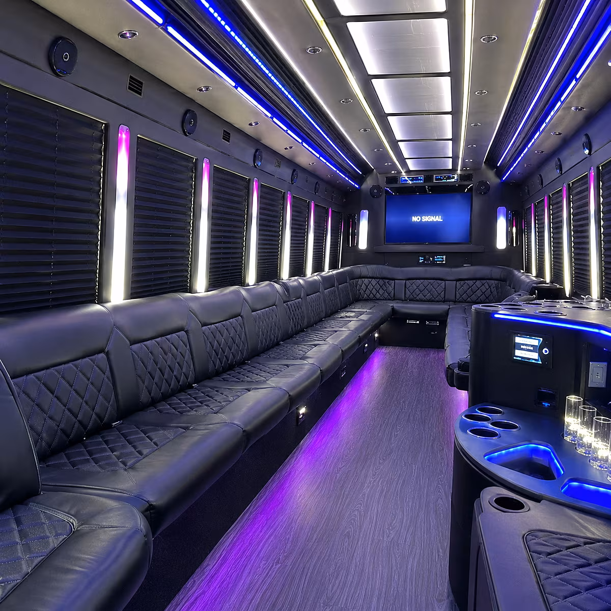 charlottesville 30 passenger party bus inside