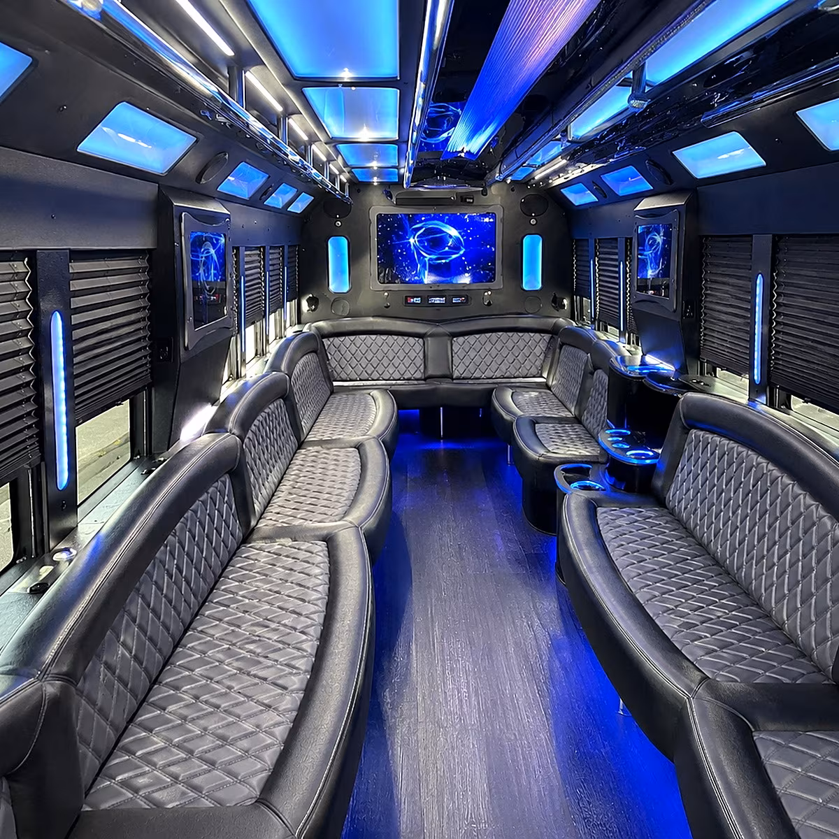 charlottesville 50 passenger party bus interior