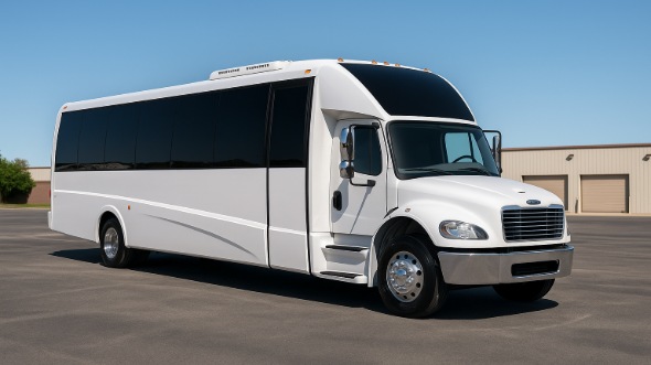 Exterior of Charter Bus Company Charlottesville's 28 Passenger Mini bus in Charlottesville