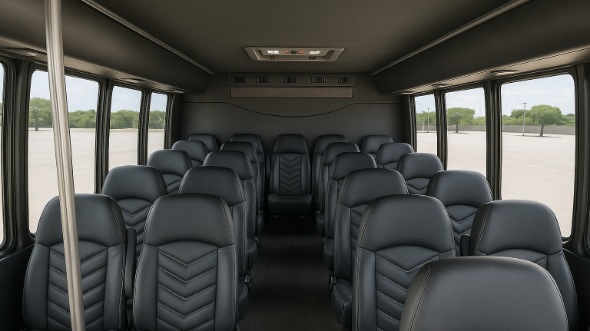 Interior of Charter Bus Company Charlottesville's 35 Passenger Minibus in Charlottesville