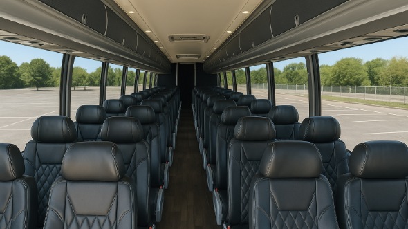 Interior of Charter Bus Company Hampton's 50 Passenger Charter Bus in Hampton