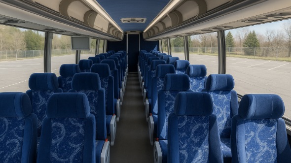 Interior of Charter Bus Company Charlottesville's 54 Passenger Charter Bus in Charlottesville