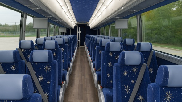 Interior of Charter Bus Company Charlottesville's 56 Passenger Charter Bus in Charlottesville