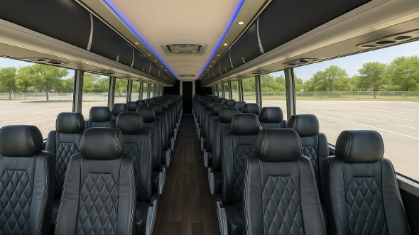 charlottesville 50 passenger charter bus inside