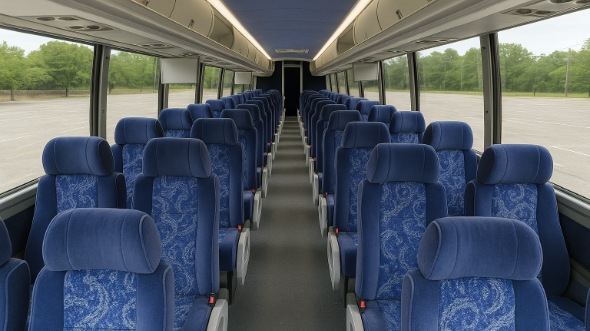 charlottesville 55 passenger charter bus inside