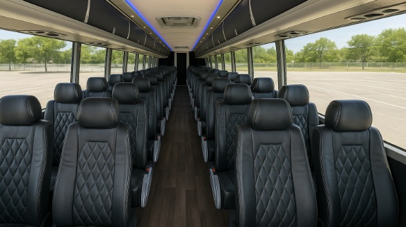 charlottesville 56 passenger charter bus inside