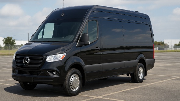 Exterior of Charter Bus Company Charlottesville's Sprinter Limo in Charlottesville