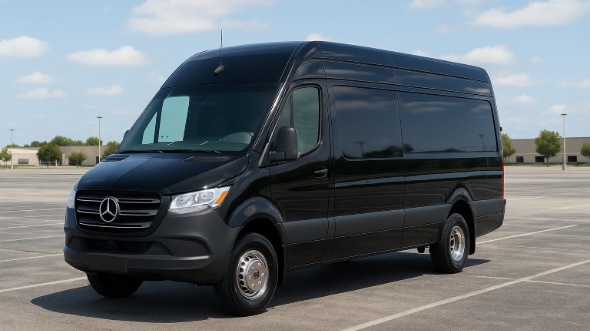 Exterior of Charter Bus Company Charlottesville's Sprinter Van Rental With Driver in Charlottesville